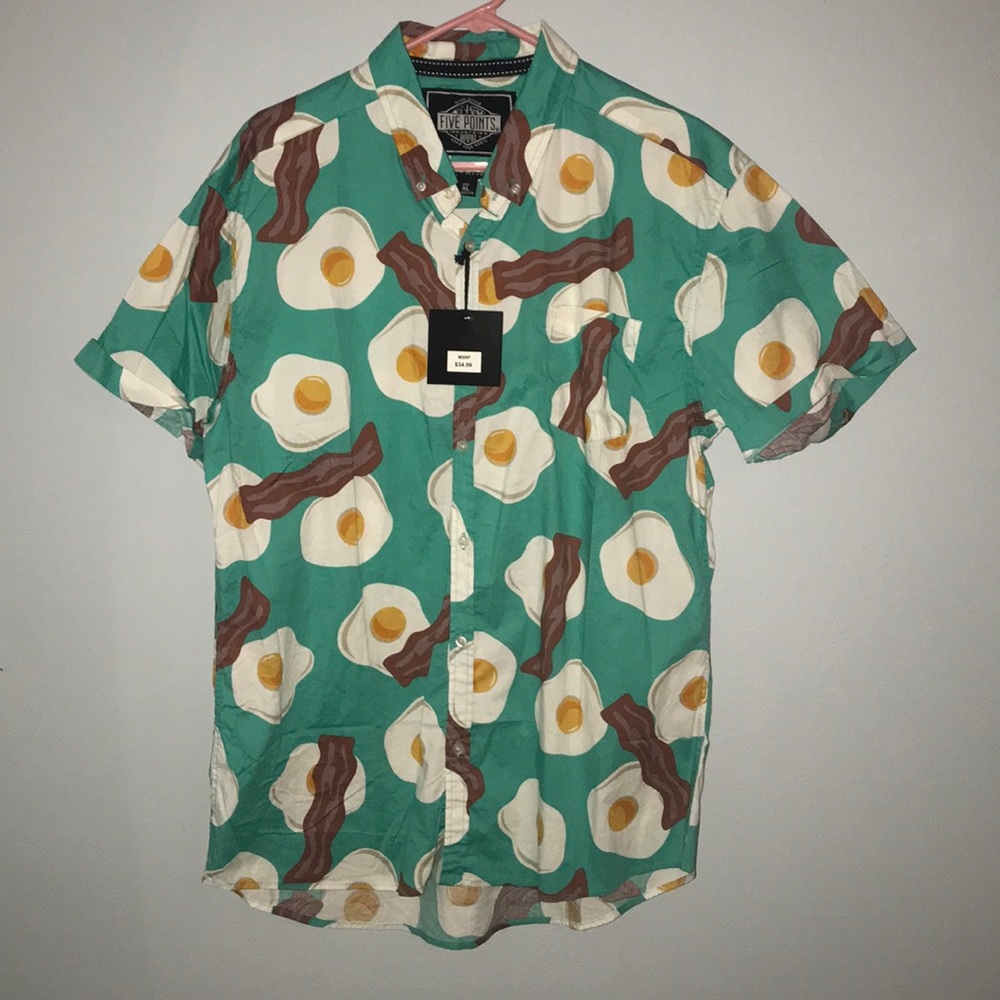Men’s Bacon and Eggs Button Up